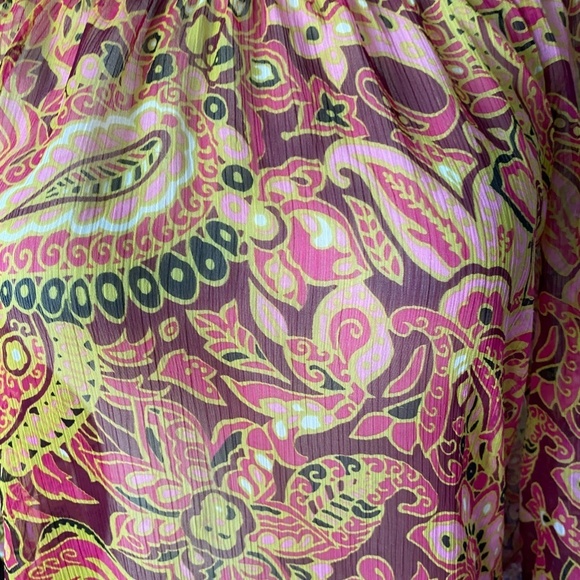 Loft Paisley Pink Sheer Off Shoulder Top - Picture 5 of 6